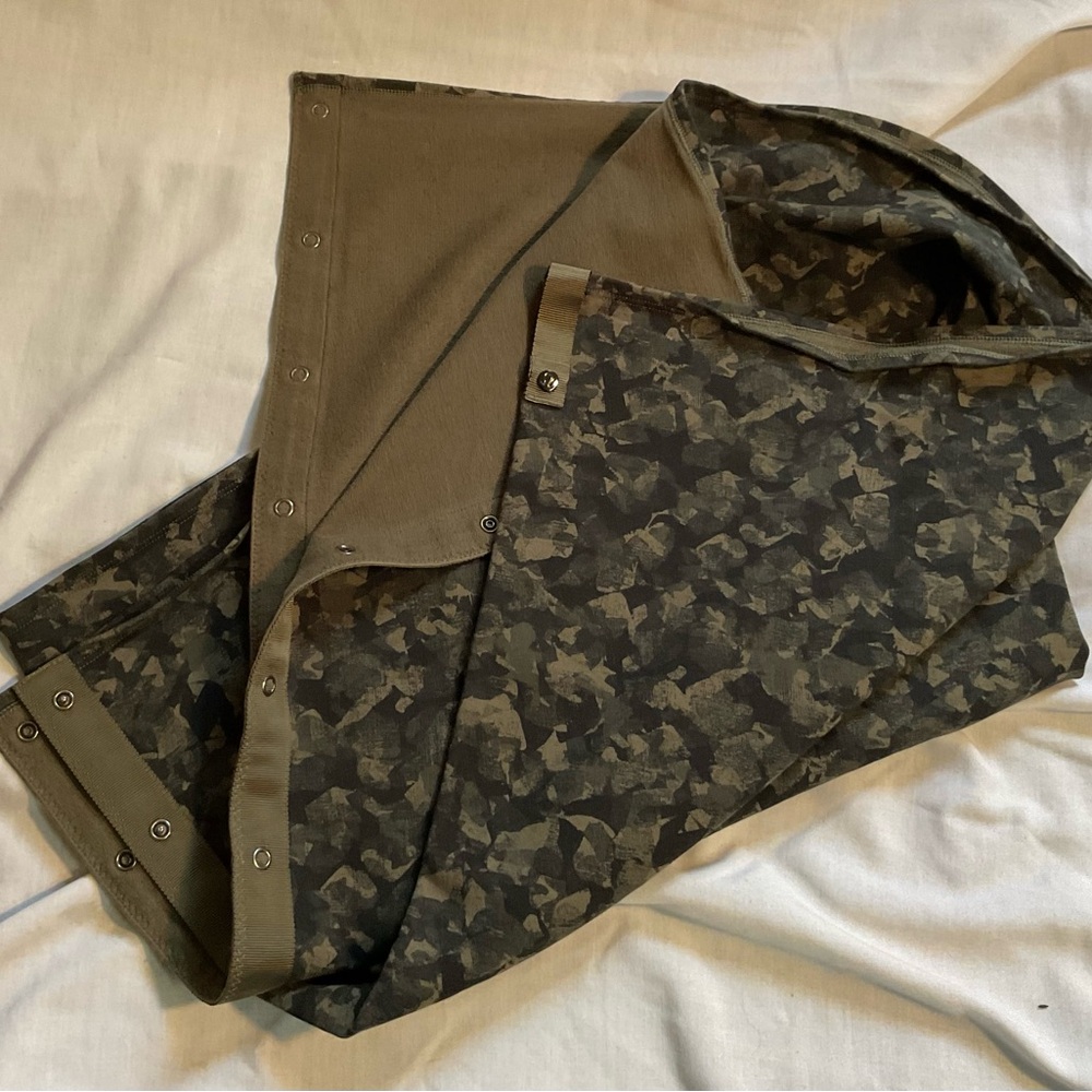 Lululemon Camouflage Snap Cowl Shawl is 24”x60”.